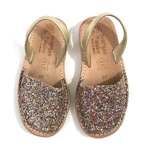 Mibo Avarcas Leather Multi Glitter Sandals Size 29